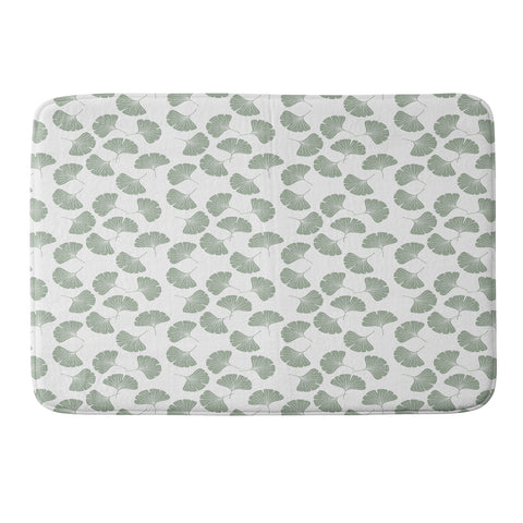 Little Arrow Design Co sage ginkgo leaves Memory Foam Bath Mat