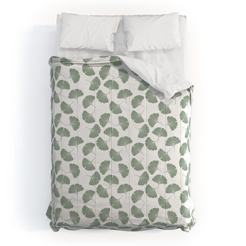 Little Arrow Design Co sage ginkgo leaves Comforter