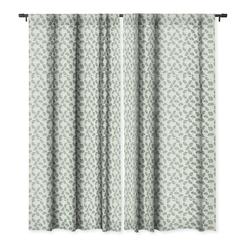 Little Arrow Design Co sage ginkgo leaves Blackout Window Curtain