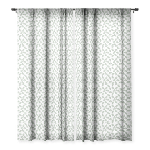 Little Arrow Design Co sage ginkgo leaves Sheer Window Curtain