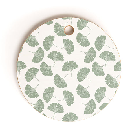 Little Arrow Design Co sage ginkgo leaves Cutting Board Round
