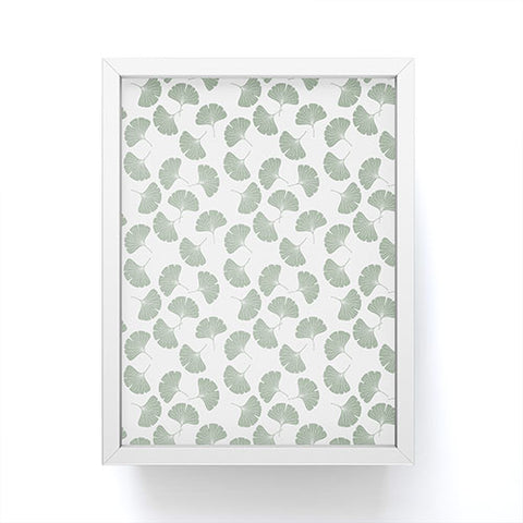 Little Arrow Design Co sage ginkgo leaves Framed Mini Art Print
