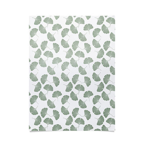 Little Arrow Design Co sage ginkgo leaves Poster