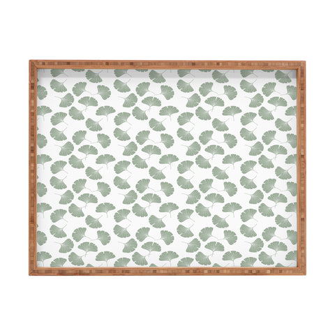 Little Arrow Design Co sage ginkgo leaves Rectangular Tray