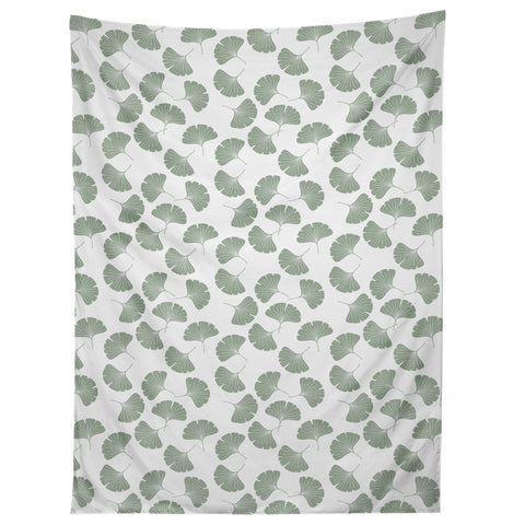 Little Arrow Design Co sage ginkgo leaves Tapestry