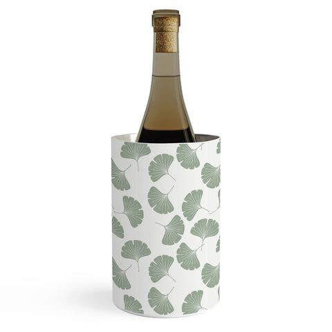 Little Arrow Design Co sage ginkgo leaves Wine Chiller