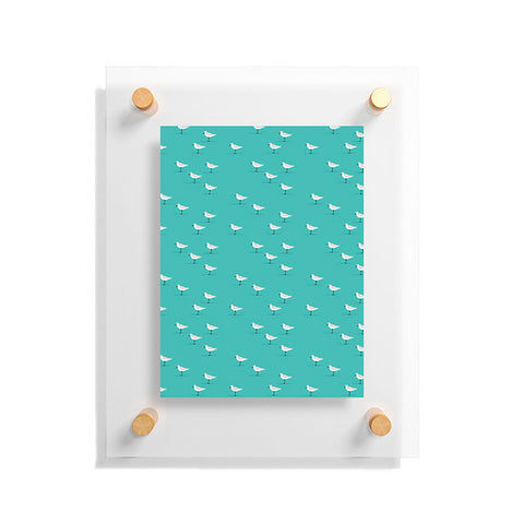 Little Arrow Design Co Sandpipers on teal Floating Acrylic Print