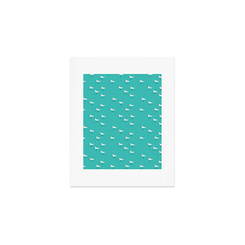 Little Arrow Design Co Sandpipers on teal Art Print