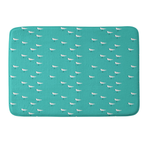 Little Arrow Design Co Sandpipers on teal Memory Foam Bath Mat