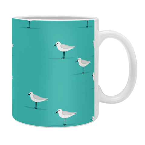 Little Arrow Design Co Sandpipers on teal Coffee Mug
