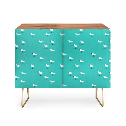 Little Arrow Design Co Sandpipers on teal Credenza