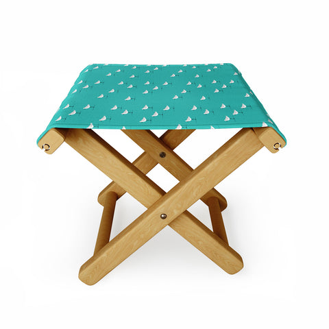 Little Arrow Design Co Sandpipers on teal Folding Stool
