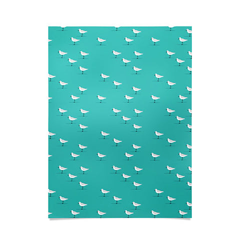 Little Arrow Design Co Sandpipers on teal Poster