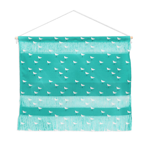 Little Arrow Design Co Sandpipers on teal Wall Hanging Landscape