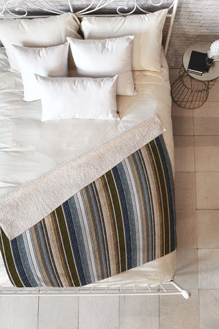 Little Arrow Design Co serape southwest stripe cool Fleece Throw Blanket