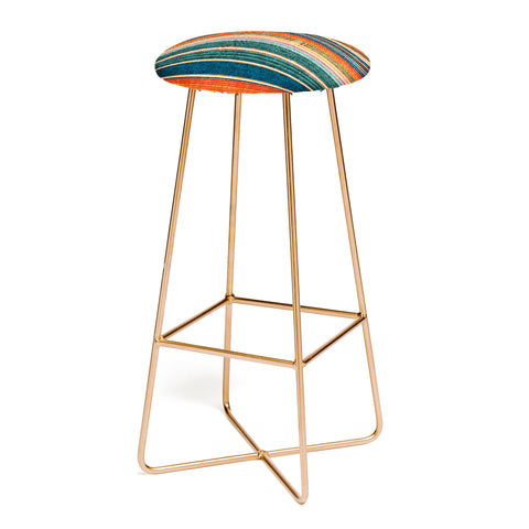 Little Arrow Design Co serape southwest stripe orange Bar Stool