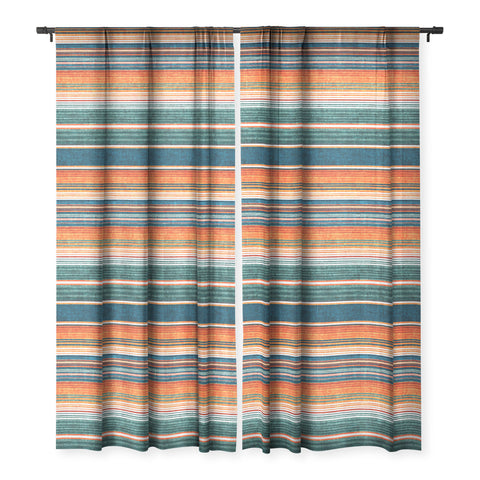 Little Arrow Design Co serape southwest stripe orange Sheer Non Repeat