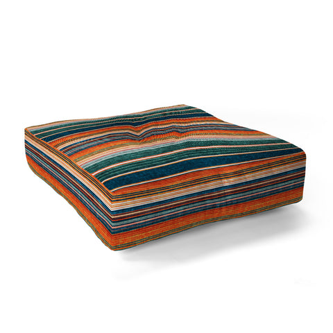 Little Arrow Design Co serape southwest stripe orange Floor Pillow Square