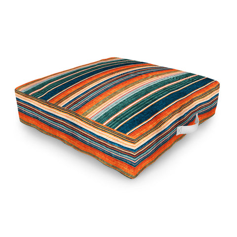 Little Arrow Design Co serape southwest stripe orange Outdoor Floor Cushion