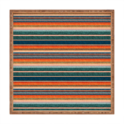 Little Arrow Design Co serape southwest stripe orange Square Tray
