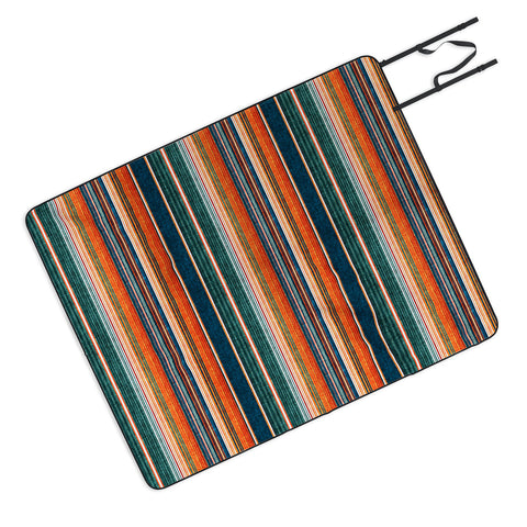Little Arrow Design Co serape southwest stripe orange Picnic Blanket