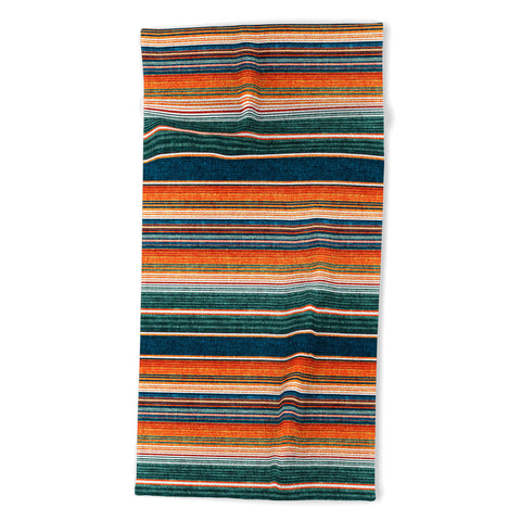 Little Arrow Design Co serape southwest stripe orange Beach Towel