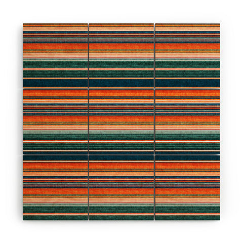 Little Arrow Design Co serape southwest stripe orange Wood Wall Mural