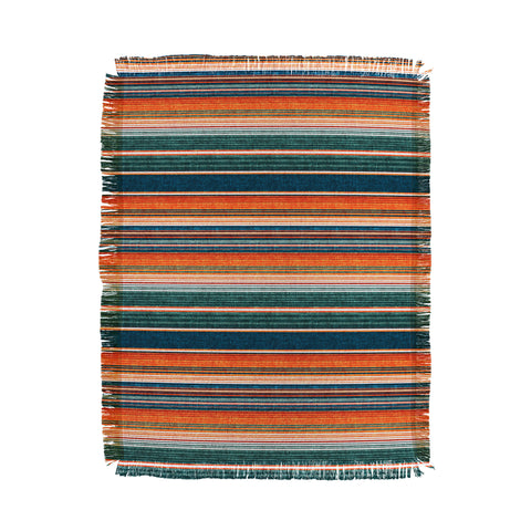Little Arrow Design Co serape southwest stripe orange Throw Blanket