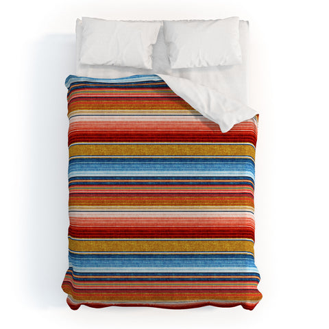 Little Arrow Design Co serape southwest stripe red Duvet Cover