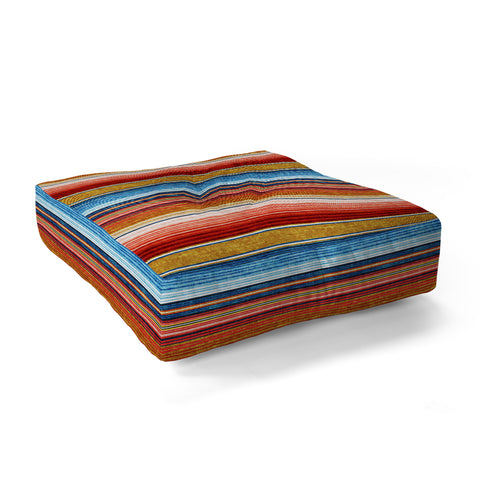 Little Arrow Design Co serape southwest stripe red Floor Pillow Square