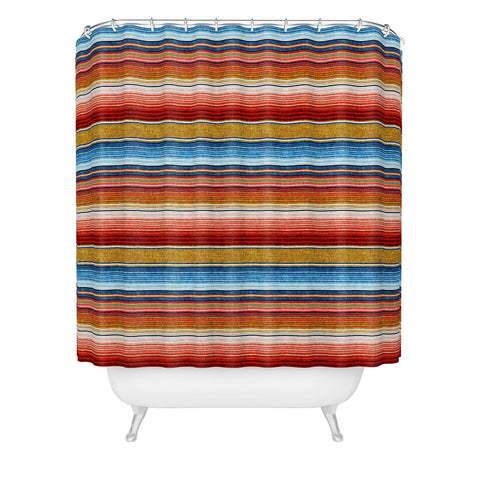 Little Arrow Design Co serape southwest stripe red Shower Curtain