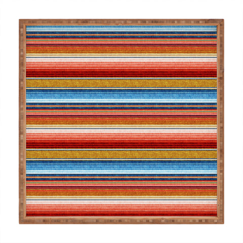 Little Arrow Design Co serape southwest stripe red Square Tray