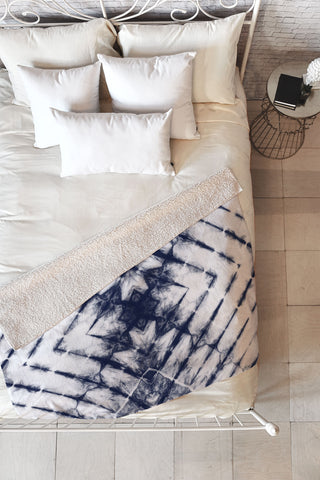 Little Arrow Design Co Shibori Tie Dye Fleece Throw Blanket