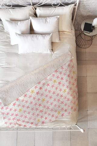 Little Arrow Design Co starfish on cream Fleece Throw Blanket