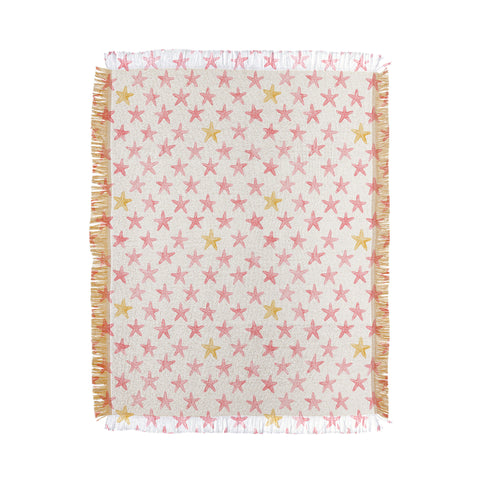Little Arrow Design Co starfish on cream Throw Blanket