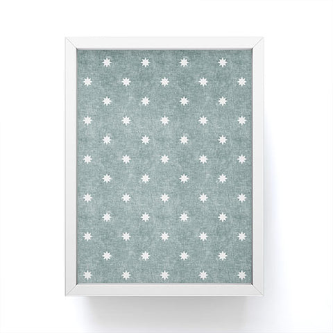 Little Arrow Design Co stars on dusty blue Framed Mini Art Print