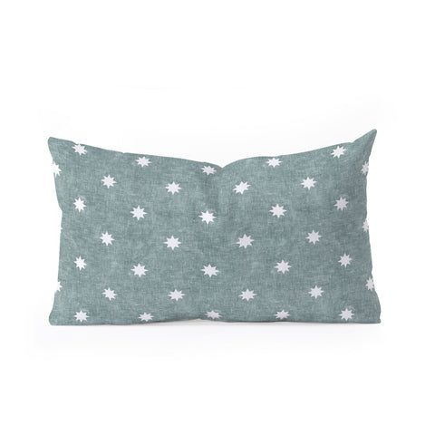 Little Arrow Design Co stars on dusty blue Oblong Throw Pillow