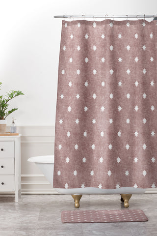 Little Arrow Design Co stars on mauve Shower Curtain And Mat
