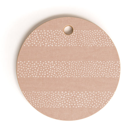 Little Arrow Design Co stippled stripes blush Cutting Board Round