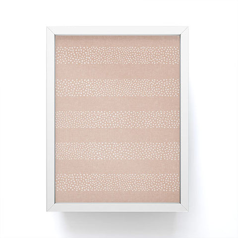Little Arrow Design Co stippled stripes blush Framed Mini Art Print