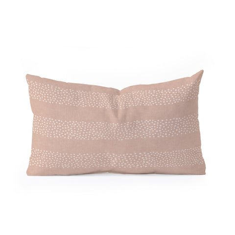 Little Arrow Design Co stippled stripes blush Oblong Throw Pillow