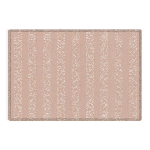 Little Arrow Design Co stippled stripes blush Outdoor Rug