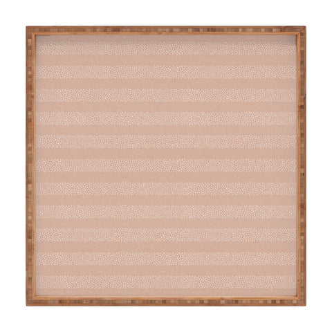 Little Arrow Design Co stippled stripes blush Square Tray