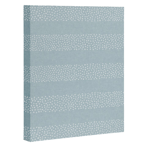 Little Arrow Design Co stippled stripes coastal blue Art Canvas