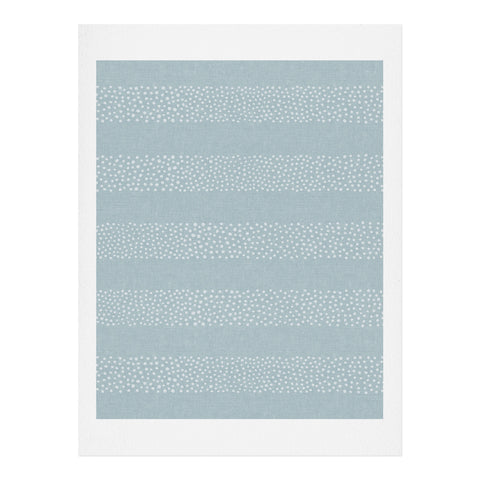 Little Arrow Design Co stippled stripes coastal blue Art Print