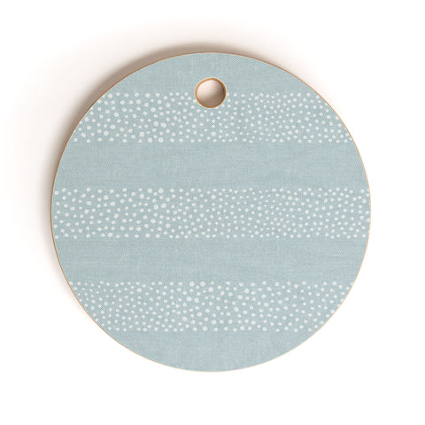 Little Arrow Design Co stippled stripes coastal blue Cutting Board Round