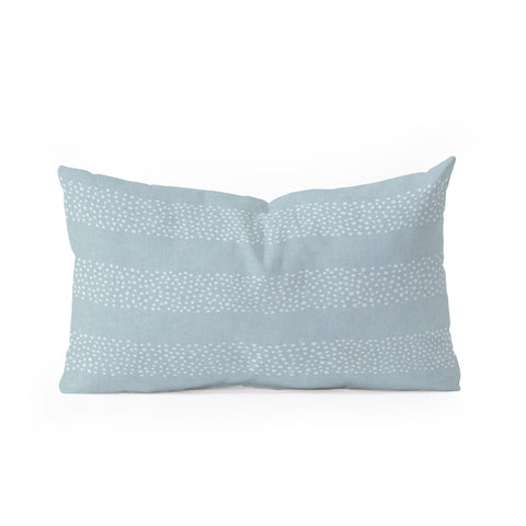 Little Arrow Design Co stippled stripes coastal blue Oblong Throw Pillow