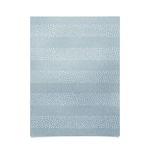 Little Arrow Design Co stippled stripes coastal blue Poster