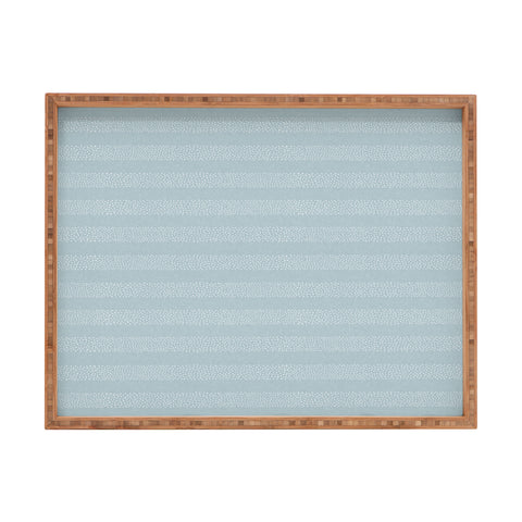 Little Arrow Design Co stippled stripes coastal blue Rectangular Tray