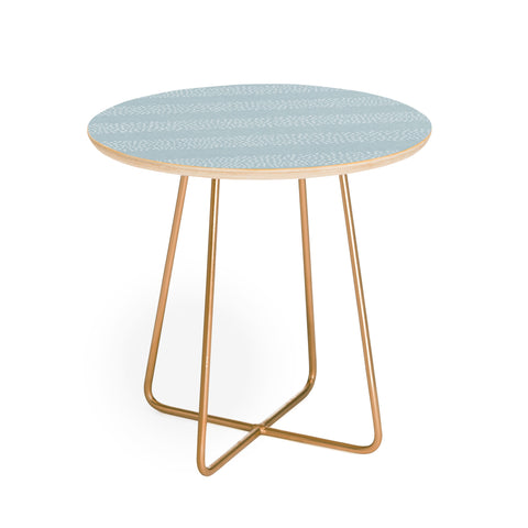 Little Arrow Design Co stippled stripes coastal blue Round Side Table